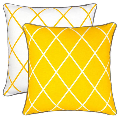 Diamond Accent Cushion Covers with Contrast Piped Edges (Pack of 2) - TreeWool