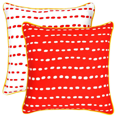 Long Dots Accent Cushion Covers with Contrast Piped Edges (Pack of 2) - TreeWool