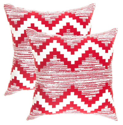 Ikat Chevron Accent Decorative Cushion Covers (Pack of 2) - TreeWool